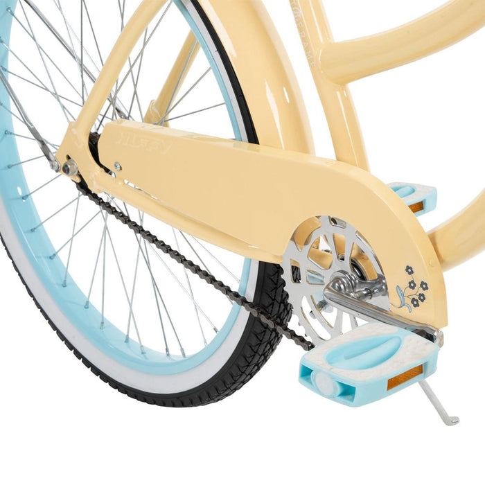 Huffy Good Vibrations Women's Cruiser Bike, Soft Vanilla w/ Bike Lock & Tool Kit