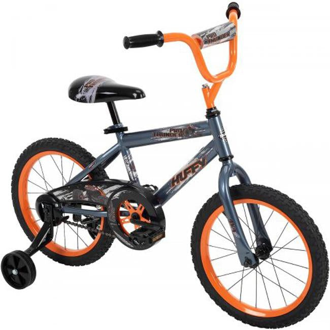 Huffy Pro Thunder 16 Inch Kids' Bike, Training Wheels - Blue/Orange (21800)