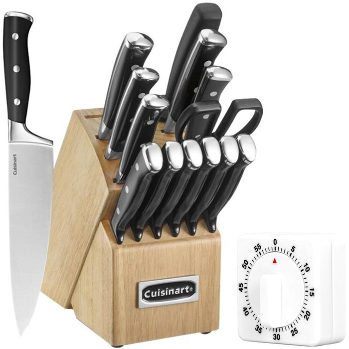 Cuisinart Triple Rivet Collection 15pc Cutlery Block Set + Kitchen Timer