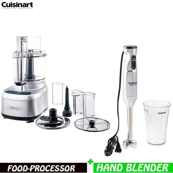 Cuisinart Elemental 11 Cup Food Processor, Silver + Smart Two-Speed Hand Blender