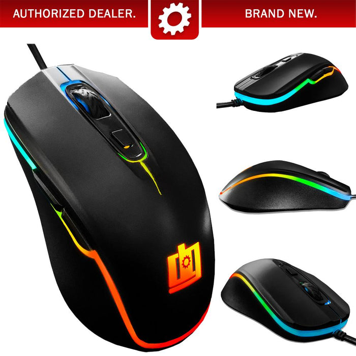 Deco Gear DGGMOUS Wired Gaming Mouse - 800-5000 DPI Adjustable - 11 RGB Modes - (Renewed)
