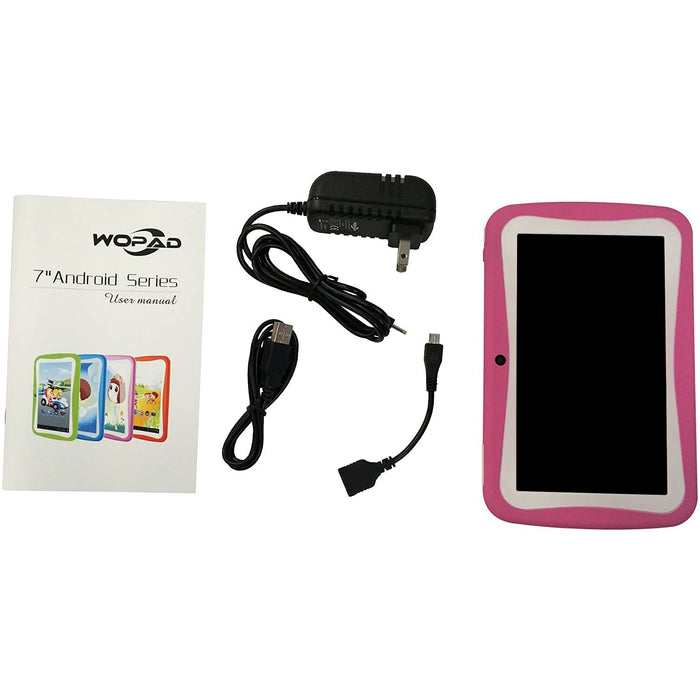 WopadKids 7Q Children's Android Tablet, 7-inch Touch Screen - Pink