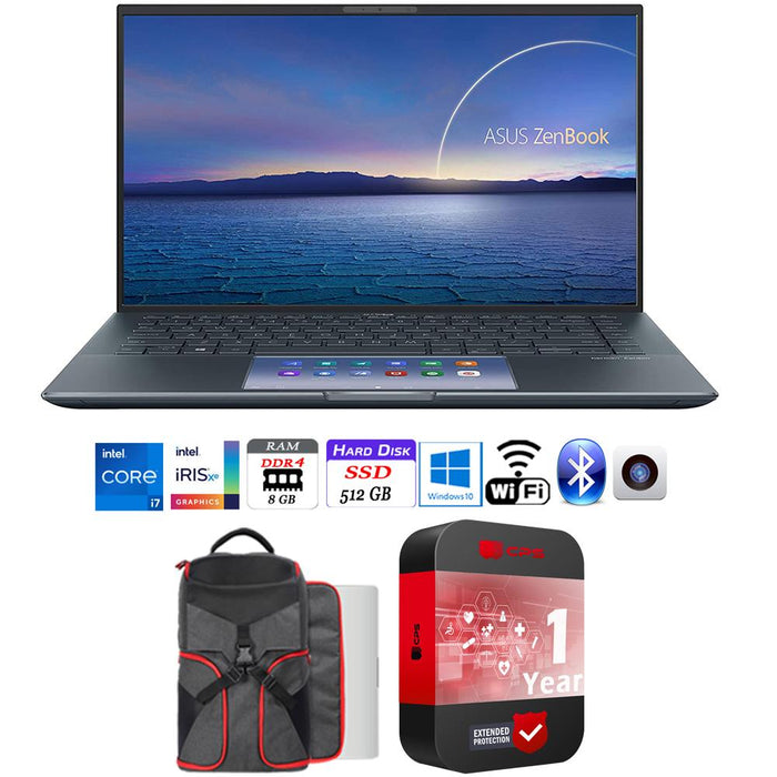 Asus ZenBook 14" Ultra-Slim Intel i7-1165G7 8/512GB SSD Laptop + Backpack Bundle