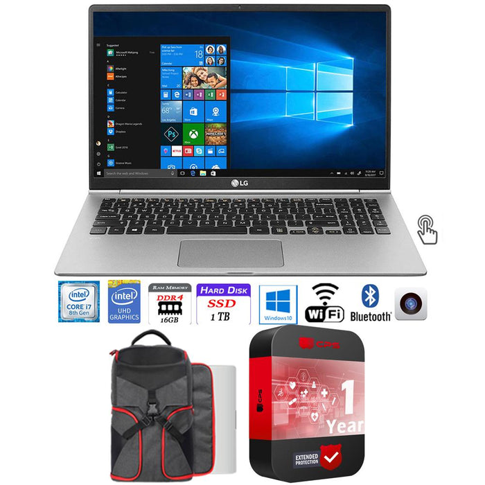 LG Gram 15.6" Touch Laptop 11th Gen Intel i7 16/512GB 2021 + Backpack Bundle