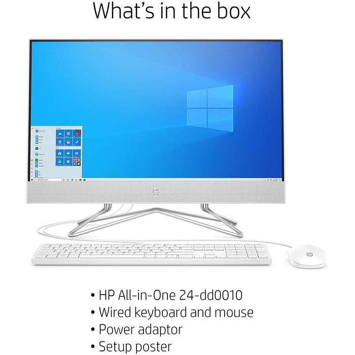 Hewlett Packard 24-inch All-In-One Desktop Computer - White (24-dd0010)