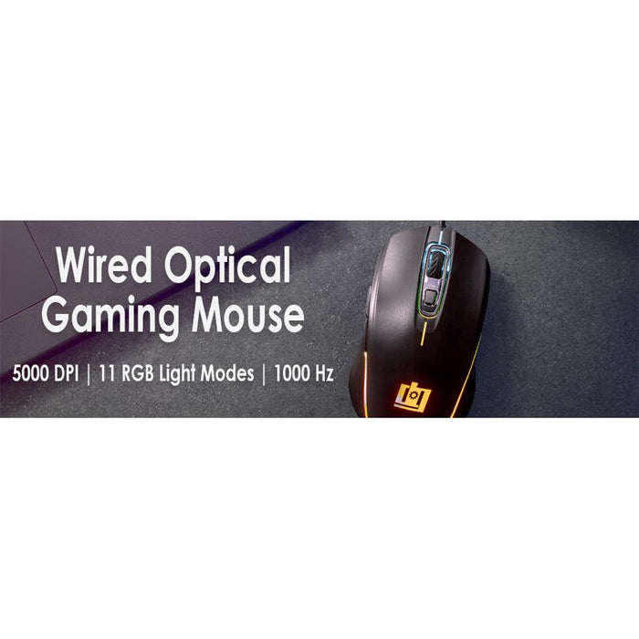 Deco Gear Wired Gaming Mouse - 800-5000 DPI Adjustable - 11 RGB Modes - DGGMOUS - Open Box
