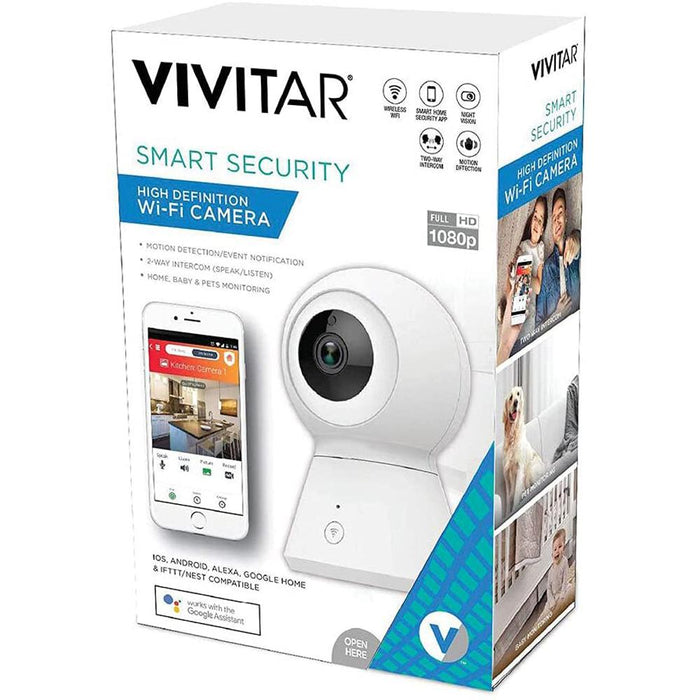 Vivitar IPC-118 1080p Smart Home Security IP Camera w/ 64GB Memory Card