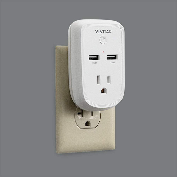 Vivitar Smart Home Wi-Fi Outlet with Timers White 2 Pack