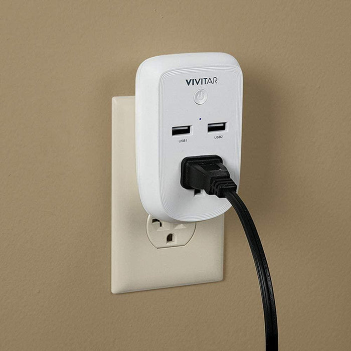 Vivitar Smart Home Wi-Fi Outlet with Timers White 2 Pack