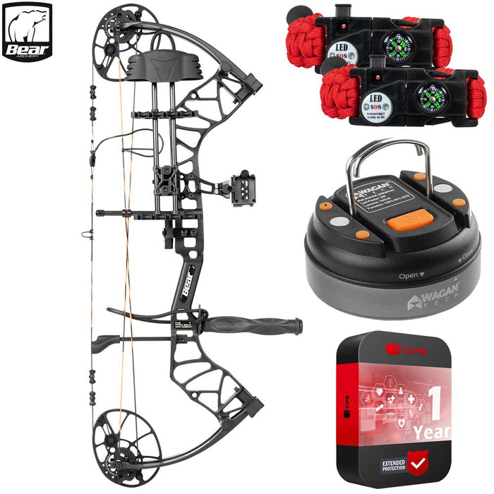 Bear Archery Legit RTH Adult Compound Bow, Right-Handed Shadow + Protection Pack
