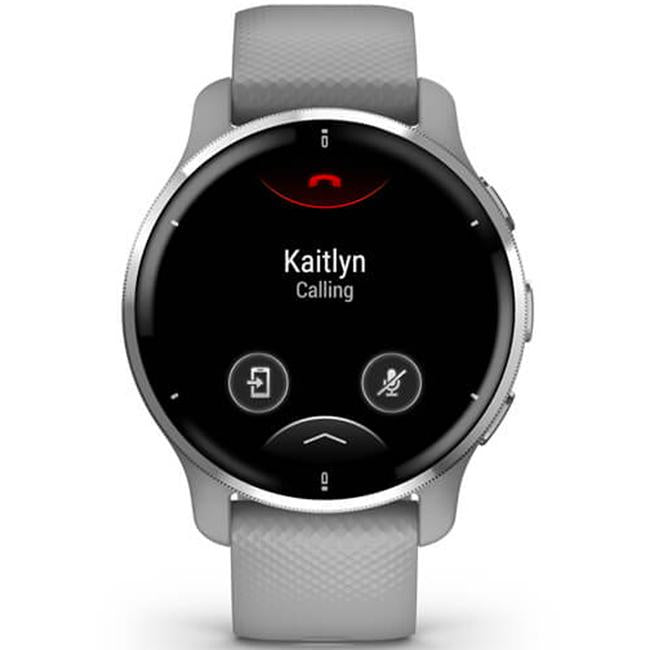 Garmin Venu 2 Plus GPS Smartwatch, Silver Stainless Bezel w/ Powder Gray Silicone Band