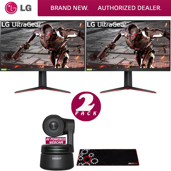 LG 32" UltraGear FHD 165Hz Gaming Dual Monitor + AI-Powered PTZ Webcam Bundle