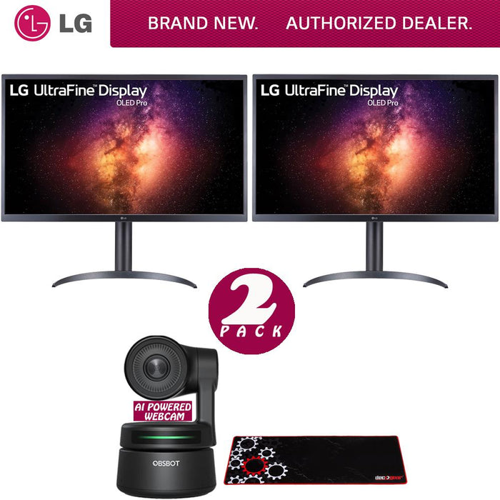 LG 32" UltraFine 4K OLED 16:9 1M:1 Dual Monitor+ AI-Powered PTZ Webcam Bundle