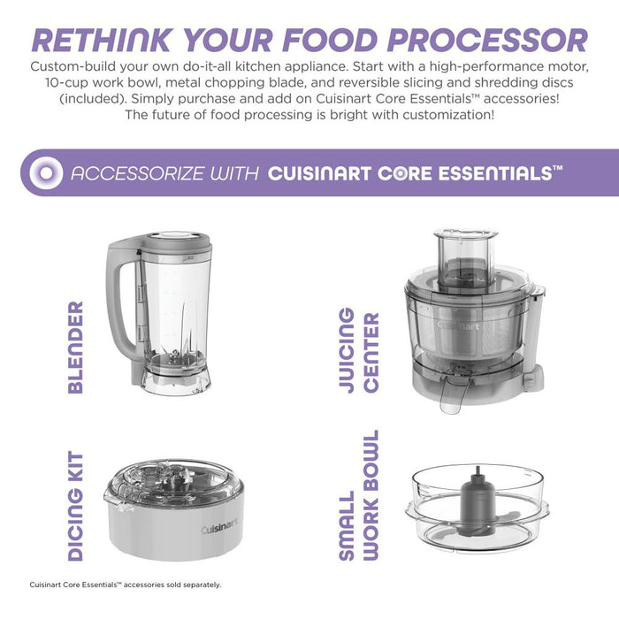 Cuisinart Core Custom 10-Cup Food Processor - Silver Sand - FP-110SS