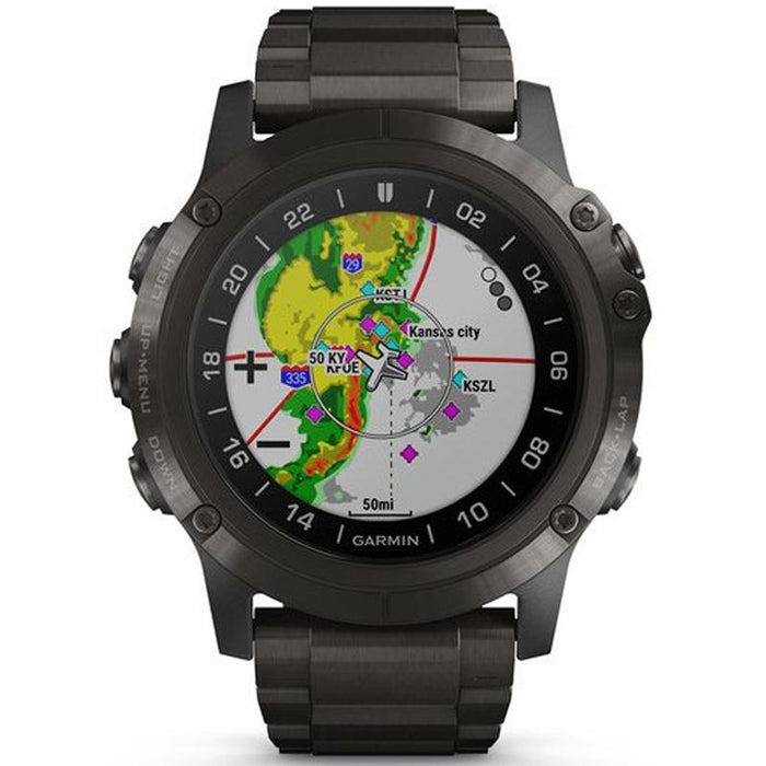 Garmin D2 Delta PX GPS Pilot Smartwatch with Pulse Ox Sensor, Titanium Band