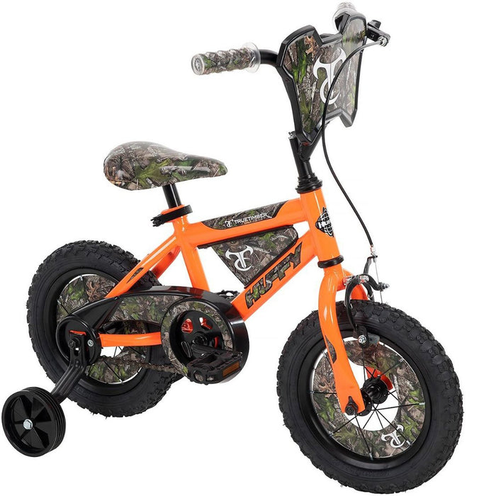 Huffy True Timber Kids 12" Bike, Orange Camo + Tool Kit + 1 Year Protection Pack