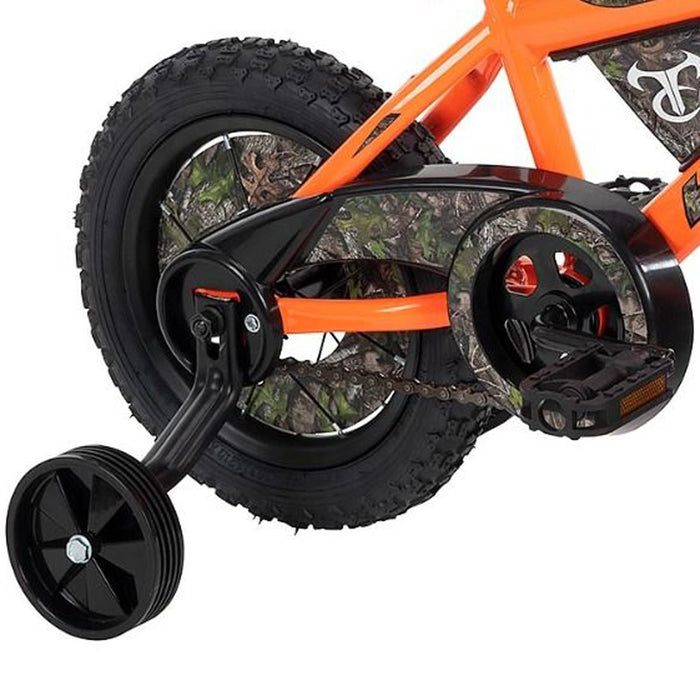 Huffy True Timber Kids 12" Bike, Orange Camo + Tool Kit + 1 Year Protection Pack