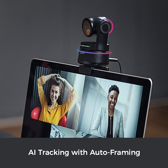 OBSBOT Tiny AI-Powered PTZ Webcam, 1080p HD w/ Video Conferencing Light Kit