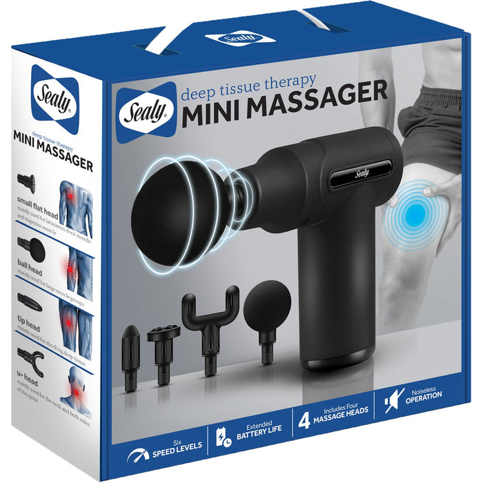 Sealy Personal Deep Tissue Mini Percussion Muscle Massage Gun for Athletes