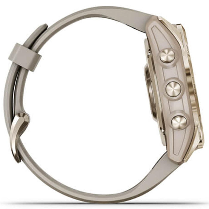 Garmin Fenix 7S Sapphire Solar Smartwatch Cream Gold w/Sand Band+2 Year Warranty