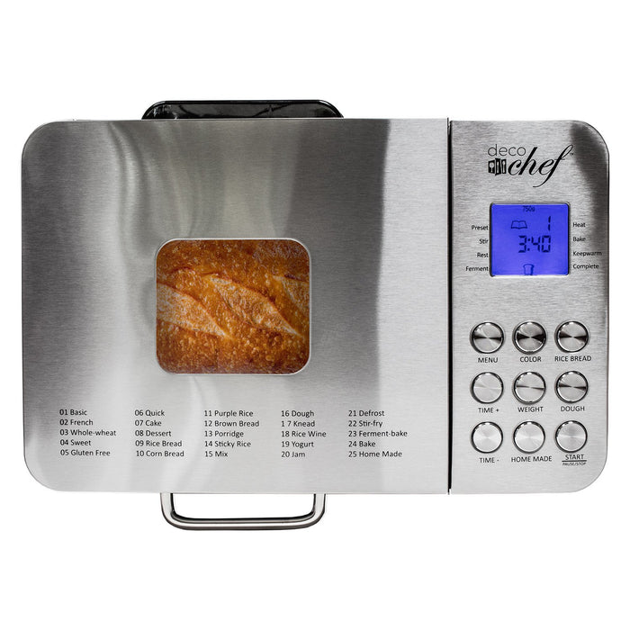 Deco Chef 2 LB Stainless Steel Bread Maker with 3.7QT Air Fryer and 16 Piece Knife Set