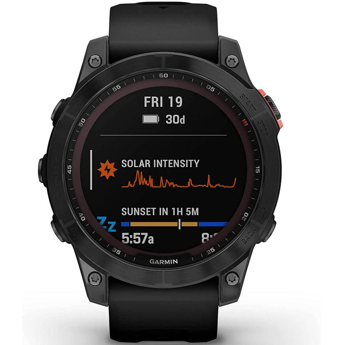 Garmin Fenix 7 Solar Smartwatch Slate with Black Band + 2 Year Extended Warranty