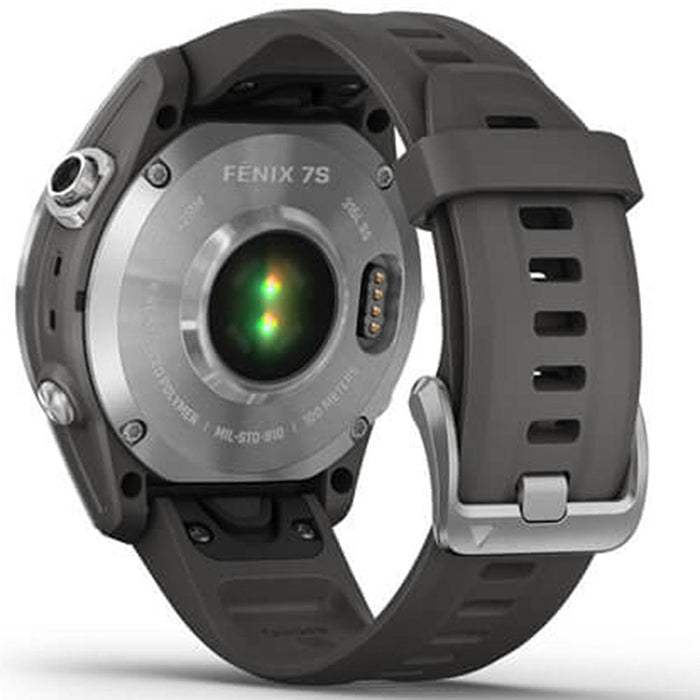 Garmin 010-02539-00 Fenix 7S Smartwatch, Silver w/ Accessories Bundle