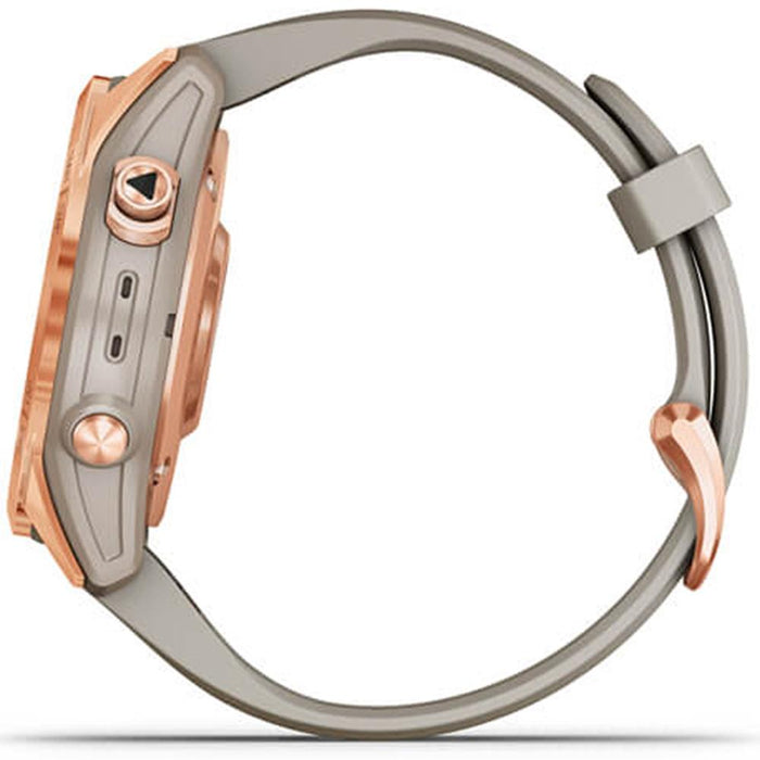 Garmin 010-02539-10 Fenix 7S Solar Smartwatch, Rose Gold w/ Accessories Bundle