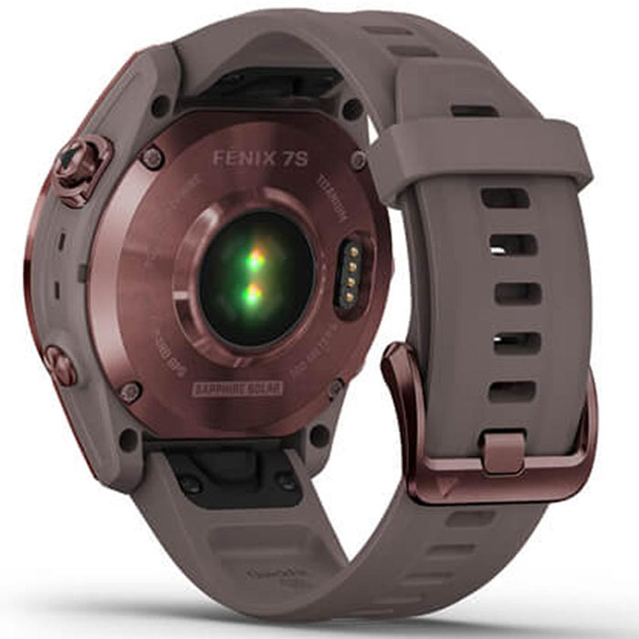 Garmin Fenix 7S Sapphire Solar Smartwatch, Dark Bronze Titanium w/ Accessories Bundle