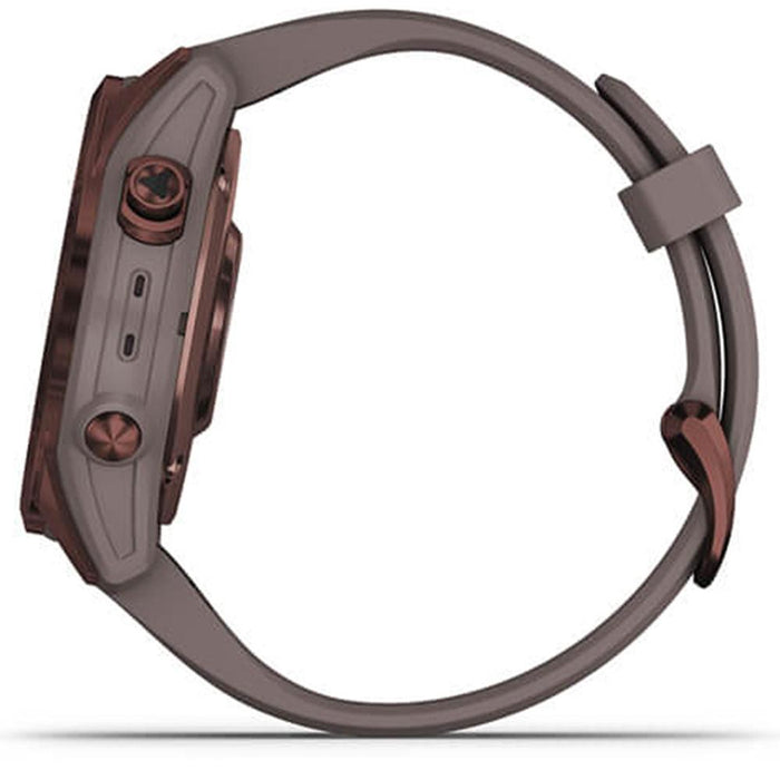 Garmin Fenix 7S Sapphire Solar Smartwatch, Dark Bronze Titanium w/ Accessories Bundle