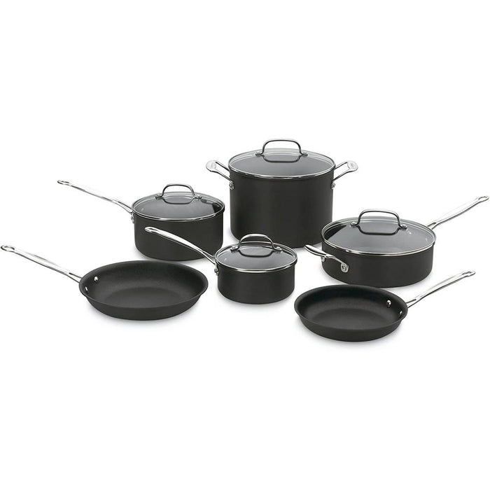 Cuisinart Chef's Classic Nonstick Hard-Anodized 10 Pcs Cookware Set with Rack