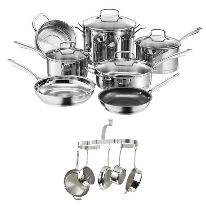 Cuisinart Professional Series Stainless Steel Cookware 11 Piece Set with Rack