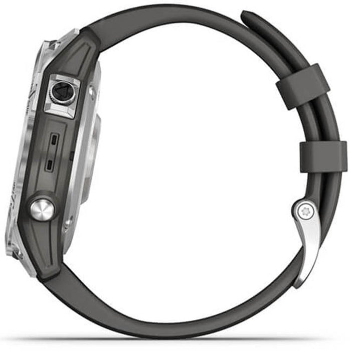 Garmin 010-02540-00 Fenix 7 Smartwatch, Silver with Graphite Band w/ Accessories Bundle