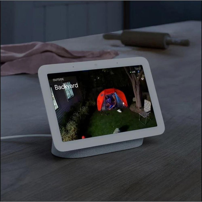Google Nest Cam with Floodlight (White) w/ Google Nest Hub Max (Chalk)