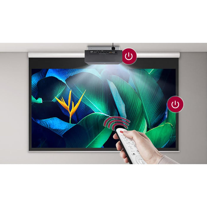 LG AU810PB 4K UHD Smart Dual Laser CineBeam Projector w/ Screen +Warranty Bundle