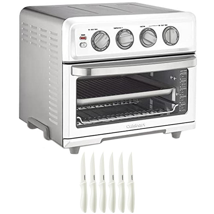 Cuisinart TOA-70W AirFryer Toaster Oven with Grill, White + 6pc Knife Set