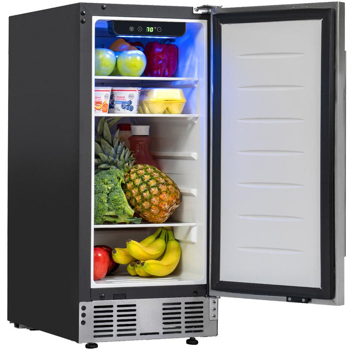 Deco Chef 15-Inch Under Counter Mini Fridge Steel Finish with Extended Warranty