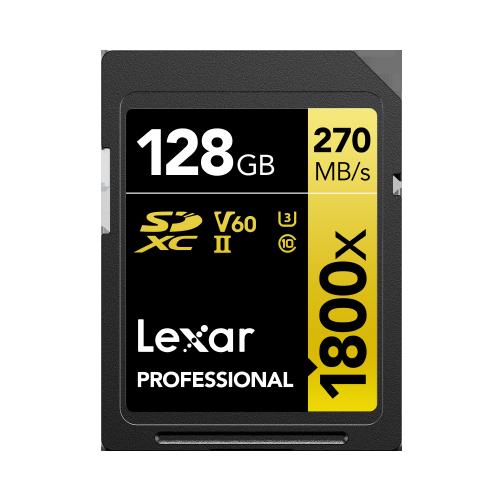 Lexar Professional 1800x SDXC UHS-II Card GOLD Series 128GB 2-Pack
