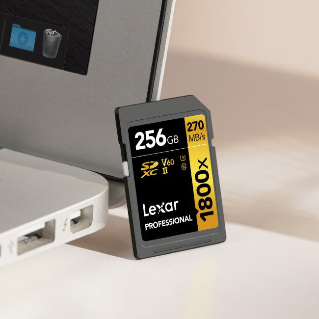 Lexar Professional 1800x SDXC UHS-II Card GOLD Series 256GB 2-Pack