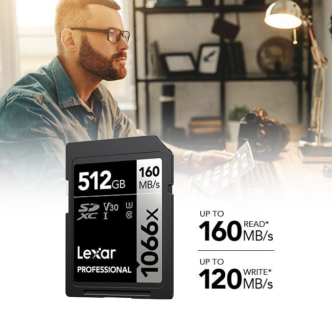 Lexar Professional 1066x SDXC UHS-I Card SILVER Series 512GB Memory Card
