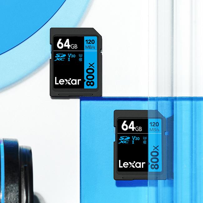 Lexar 64GB High-Performance 800x UHS-I SDXC Memory Card (BLUE Series, 2-Pack)