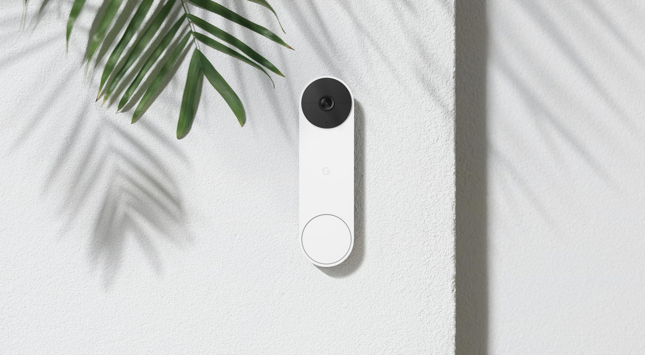 Google Nest Doorbell Battery Snow + Google Nest Cam with Floodlight White