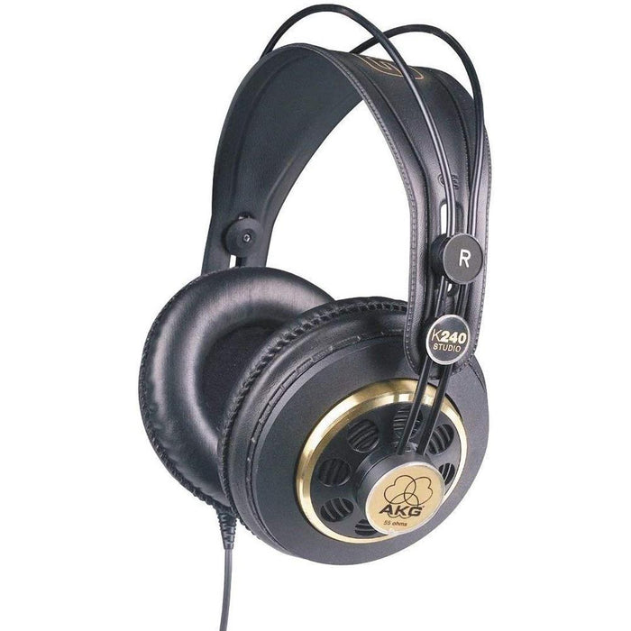 AKG Pro Audio K240 Studio Over-Ear Semi-Open Professional Headphones with Stand