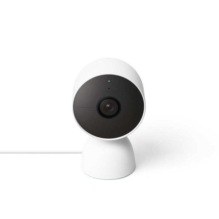 Google Nest Hub Max (Chalk) GA00426-US with Google Nest Cam (Indoor, Wired) in Snow