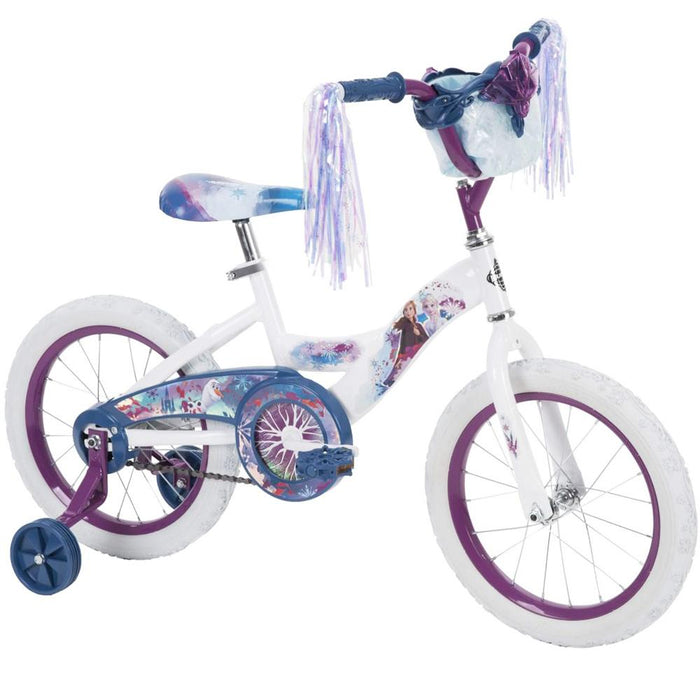 Huffy Disney Frozen 2 Girls Bike with Training Wheels and Basket, 16-inch - 21390
