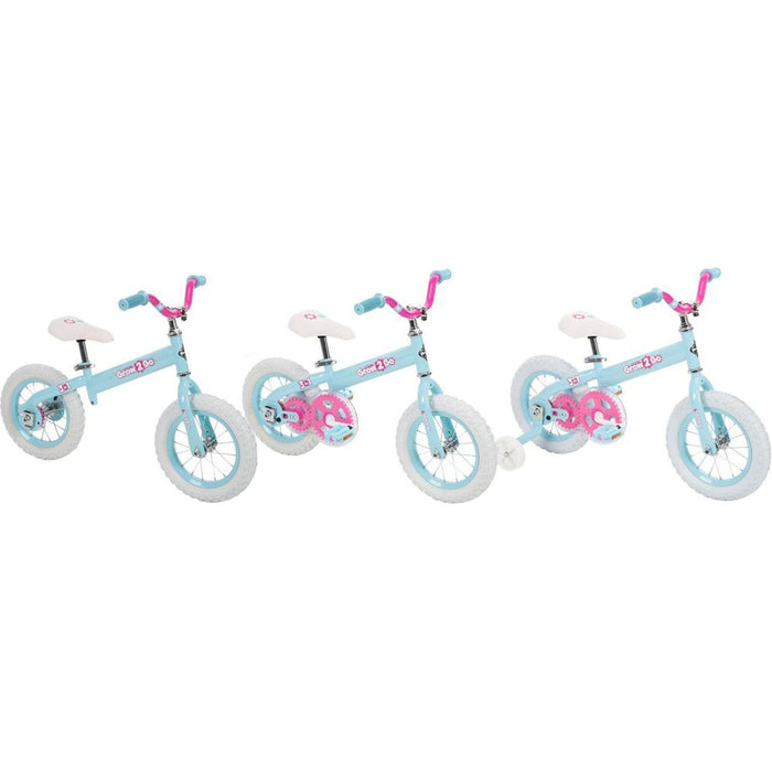 Huffy Grow 2 Go Kids Bike, Balance to Pedal, Blue and Pink 22311 - Open Box