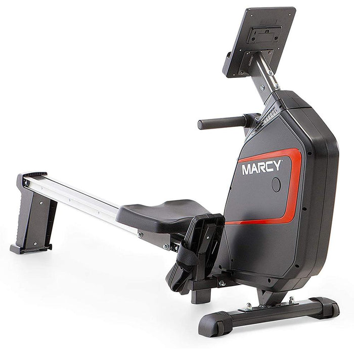 Marcy Foldable Regenerating Rowing Machine, Adjustable Resistance + Massage Gun Bundle