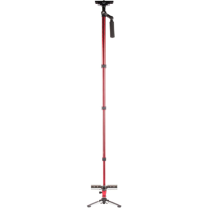 Vivitar Professional 59" Telescopic Photo/Video Stabilizer, Weighted Tripod Base, Red