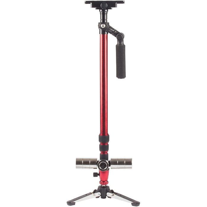 Vivitar Professional 59" Telescopic Photo/Video Stabilizer, Weighted Tripod Base, Red