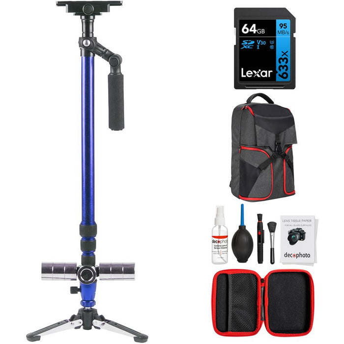 Vivitar Professional 59" Photo/Video Stabilizer, Weighted Tripod Base +Accessories Kit